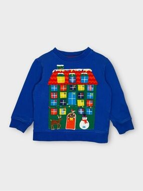 Mini Boden Advent Calendar Christmas Holiday Lift The Flap Blue Sweater